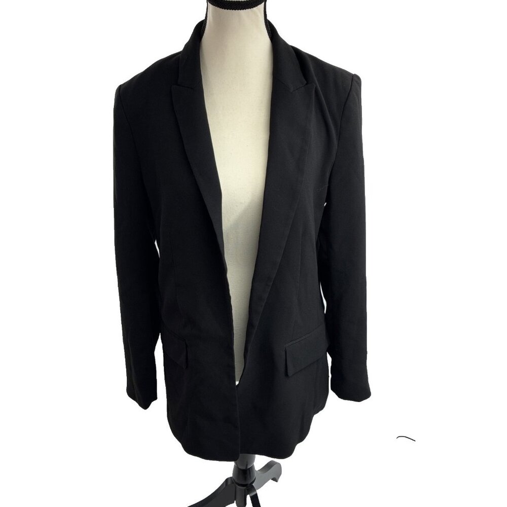H&M Womens Black Blazer Open Front Career Office Jacket Size 6